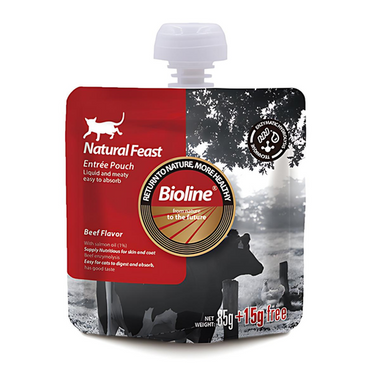 Bioline Natural Feast Entree Pouch Beef Flavor 85g+15g (Min Order : 6pcs)
